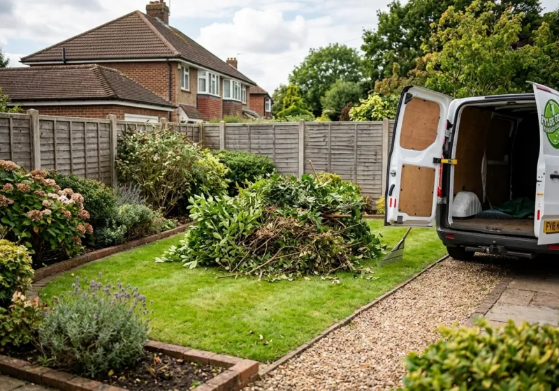 Garden waste ready to load into the van